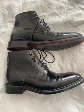 Johnston & Murphy Dudley Cap-Toe Boots Black Size 8.5 Like New